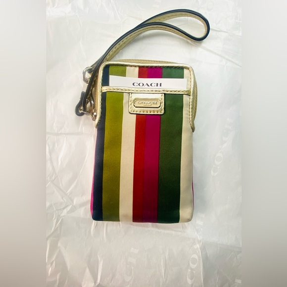 Coach Handbags - Coach Y2K legacy  Multicolor Vertical Stripe wristlet
